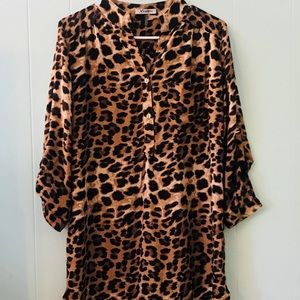 Cheetah print blouse tunic